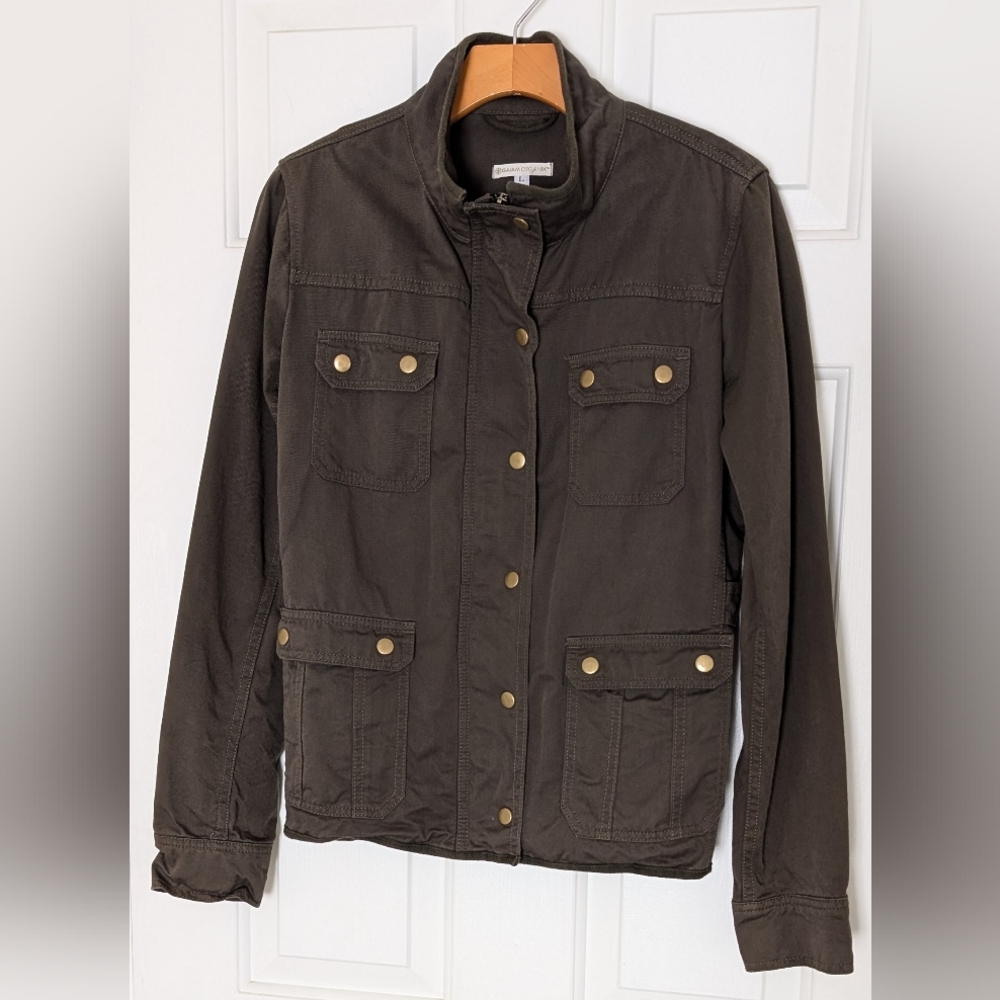 GAIAM Organic Cotton Khaki Green Military Jacket